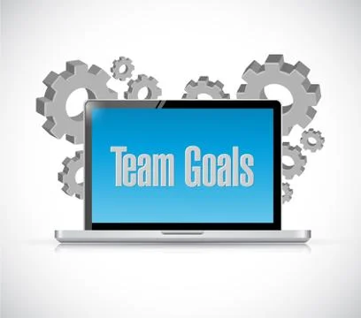 Team goals tech computer sign concept Stock-Illustration