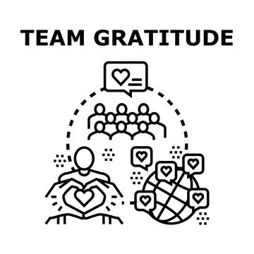 Team gratitude expressing global appreciation and unity Stockillustratie