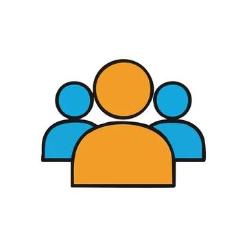 Team Group Collaboration Icon. Dynamic user collective graphic representing.. Stock Illustration