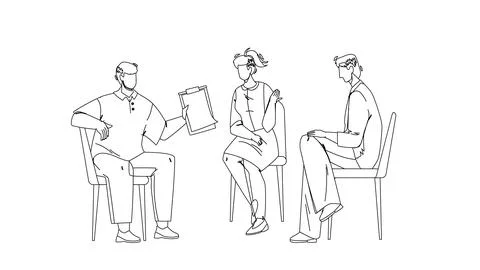 Team Group Discuss And Communicate Together Vector 스톡 일러스트