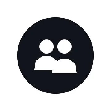 Team Group Icon Black Circle Button Business Finance Symbol Vector Stock Illustration