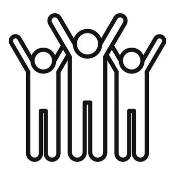 Team group icon outline vector. Work effort 스톡 일러스트