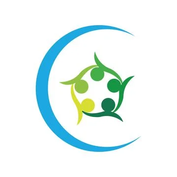 Team Group Of People vector logo design Stock Illustration