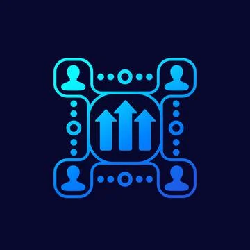 Team growth and development vector icon Stock Illustration