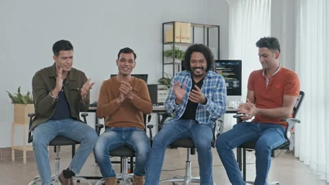 Team of Happy Indian Programmers in Office Stock-Footage 203749301