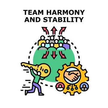 Team harmony and stability creating business collaboration Stock Illustration