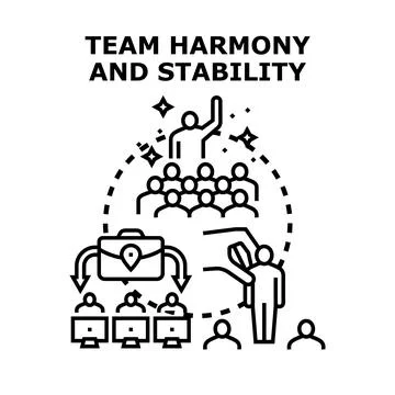 Team harmony and stability working together concept Stock Illustration
