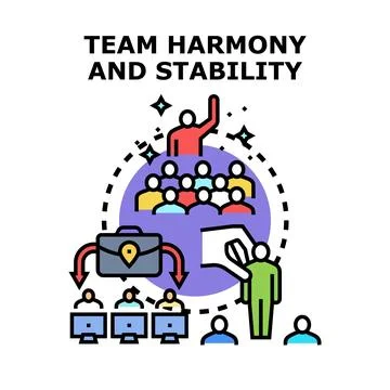 Team harmony and stability working together concept Stock Illustration