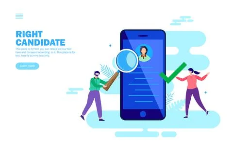 Team of HR finding right candidate, profile for job Stock Illustration