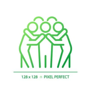 Team huddle gradient linear vector icon Illustrazione stock