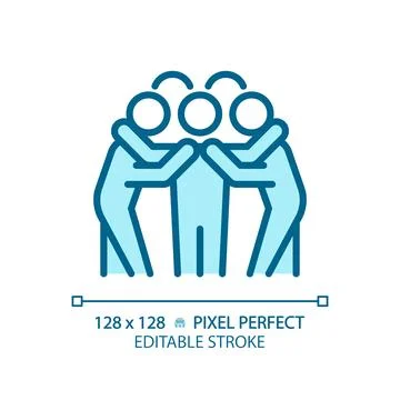 Team huddle light blue icon イラスト素材