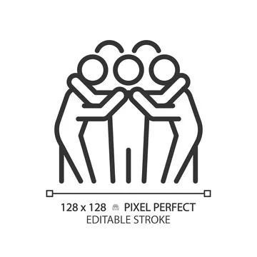 Team huddle linear icon 库存插图