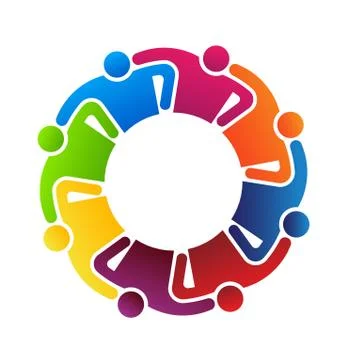 Team hugging 8 Stock Illustration