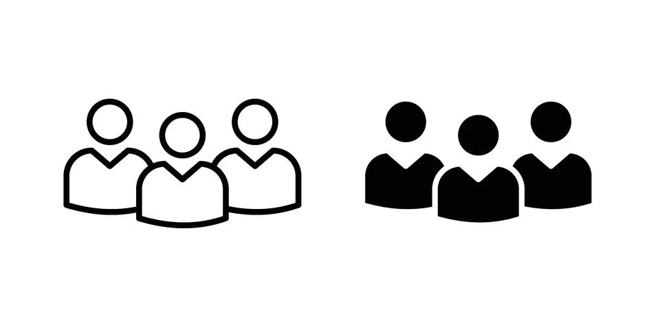 Team icon concept logo design collection Stock Illustration