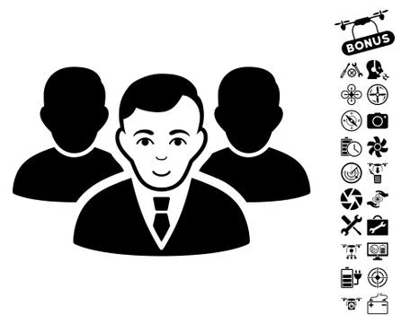 Team Icon With Copter Tools Bonus Ilustração Stock
