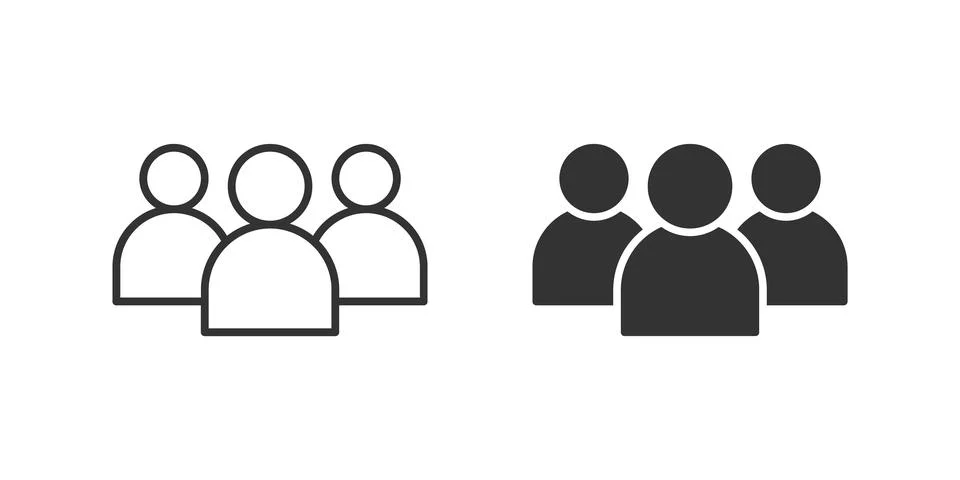 Team Icon Set. A black icon of a team group, representing collaboration. Stock Illustration