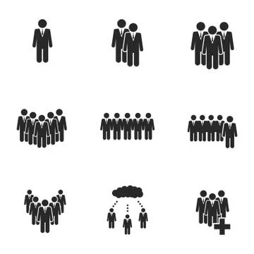 Team icon set. Line style icon design. UI. Illustration of team icon. Pictogram Stock Illustration
