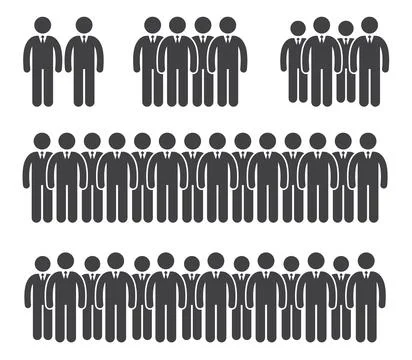 Team icon set, vector human, group of businessman, human resource and icon Stock Illustration