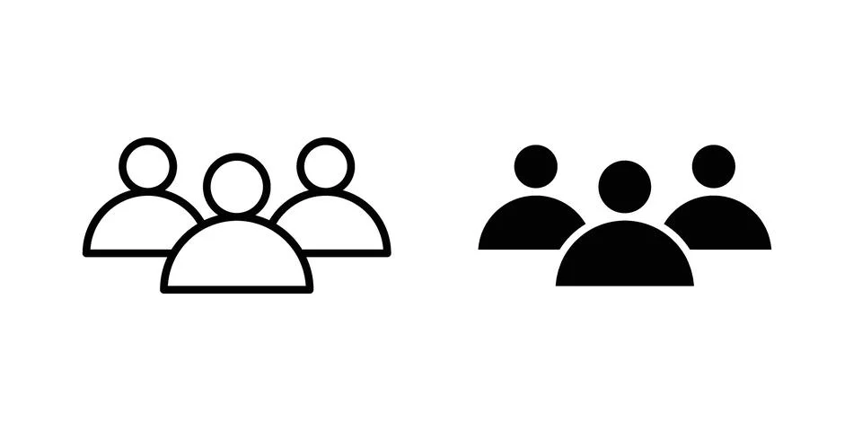 Team icon vector concepts, line and silhouette style Stock Illustration