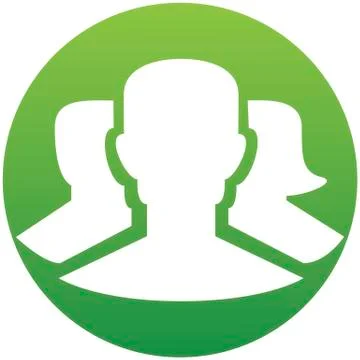 Team, icon vector, people solid illustration, group symbol in green circle Illustrazione stock
