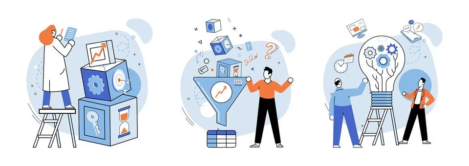Team idea. Creative thinking is essential for business success and innovation Illustrazione stock