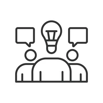 Team idea, in line design. Team idea, brainstorming, collaboration, creativity Illustrazione stock