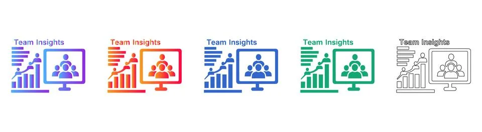 Team Insights Analytics Icon Set Stock Illustration