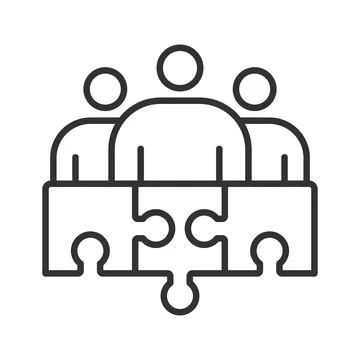Team integration and unity icon in line design. Team integration, unity Stock Illustration