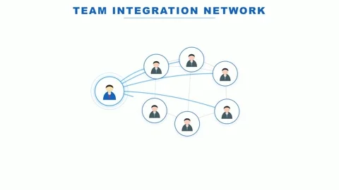 Team Integration Network Concept with Human Icons and Connecting Lines Vídeo Stock 333185685