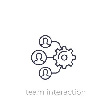 Team interaction, HR, management linear icon Illustrazione stock