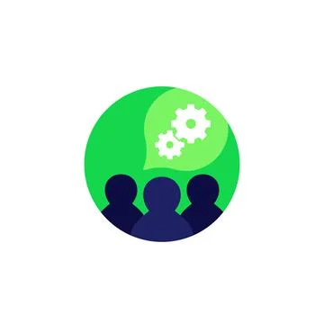 Team interaction, management icon on white, vector Illustrazione stock