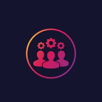 Team interaction, management vector icon Illustrazione stock