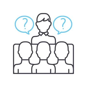Team interview line icon, outline symbol, vector illustration, concept sign Stock-Illustration