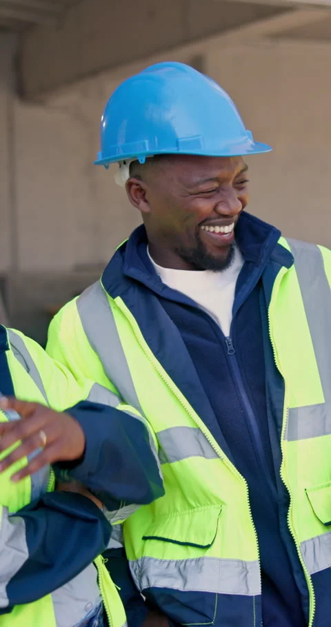 Team, laugh and engineer at construction site with arms crossed, collaboration Stock Footage 345302931
