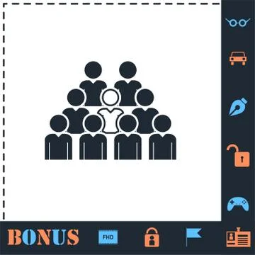 Team lead icon flat Illustrazione stock