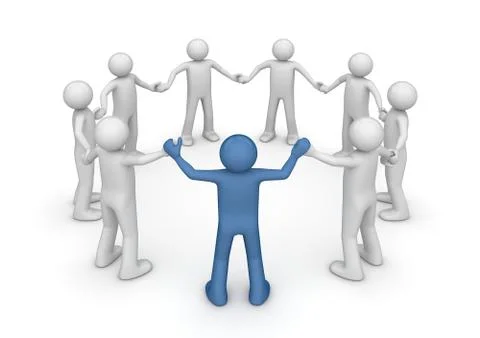Team leader (3d isolated characters, business series) Stock Illustration