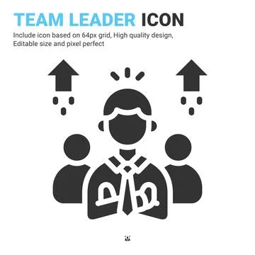 Team leader icon vector with glyph style isolated on white background イラスト素材