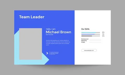 Team Leader Slide Presentation Template | Leadership &amp; Management Design Stock Illustration