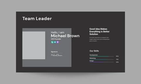 Team Leader Slide Presentation Template Modern Corporate Leadership Design Stock Illustration