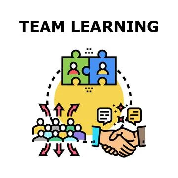 Team learning concept developing synergy and collaboration Stock Illustration