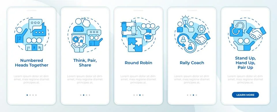 Team learning structures blue onboarding mobile app screen イラスト素材