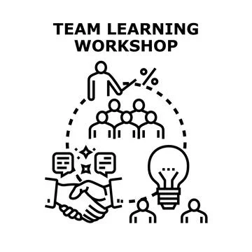 Team learning workshop concept presenting business cooperation イラスト素材