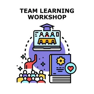 Team learning workshop concept presenting training education Stock Illustration