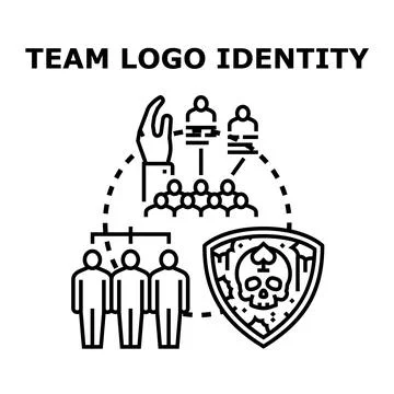 Team logo identity concept developing branding symbol Stock Illustration