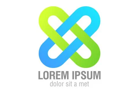 Team logo template. infinite shape icon. man abstract. Stock Illustration