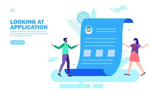 Team looking at application- form Illustrazione stock