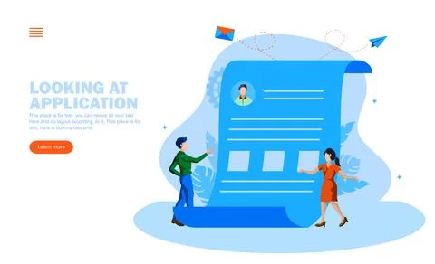 Team looking at application- form vector illustration Illustrazione stock