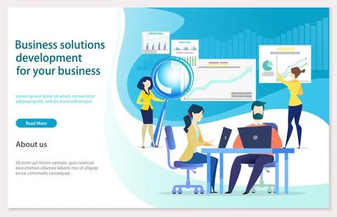 Team making business plan, planning strategy development, analysing data Illustrazione stock