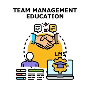Team management education concept vector illustration Stock Illustration