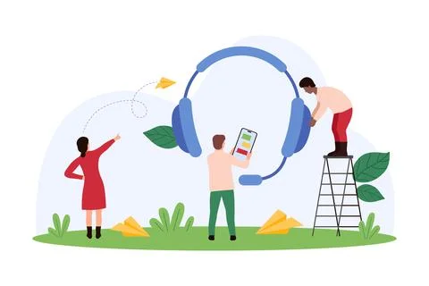Team Managing Customer Support concept Illustration